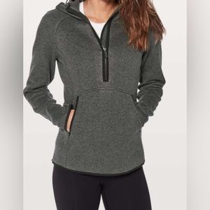 #494 Lululemon Fleece & Thank You Pullover Sz 2 Heathered Black / Black